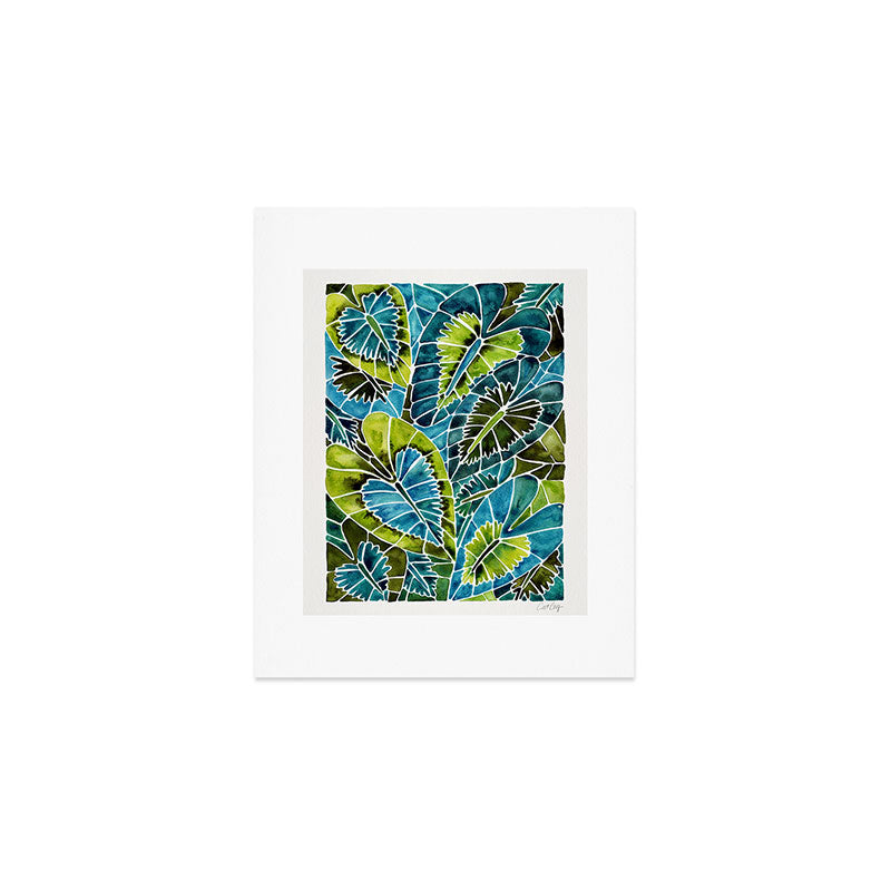 Schismatoglottis Calyptrata - Teal Palette Art Print Gallery Image 1