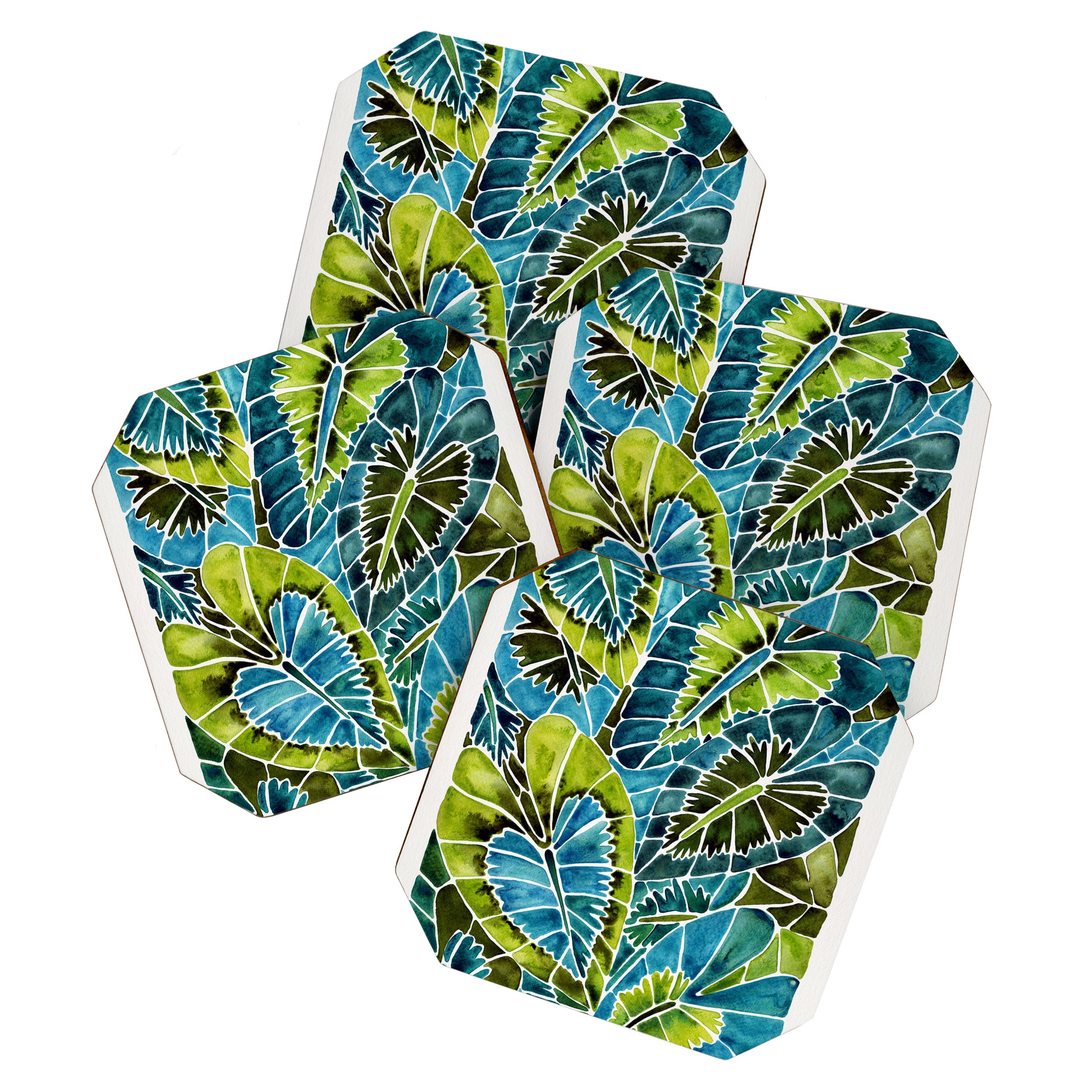 Schismatoglottis Calyptrata - Teal Palette Coaster Gallery Image 1
