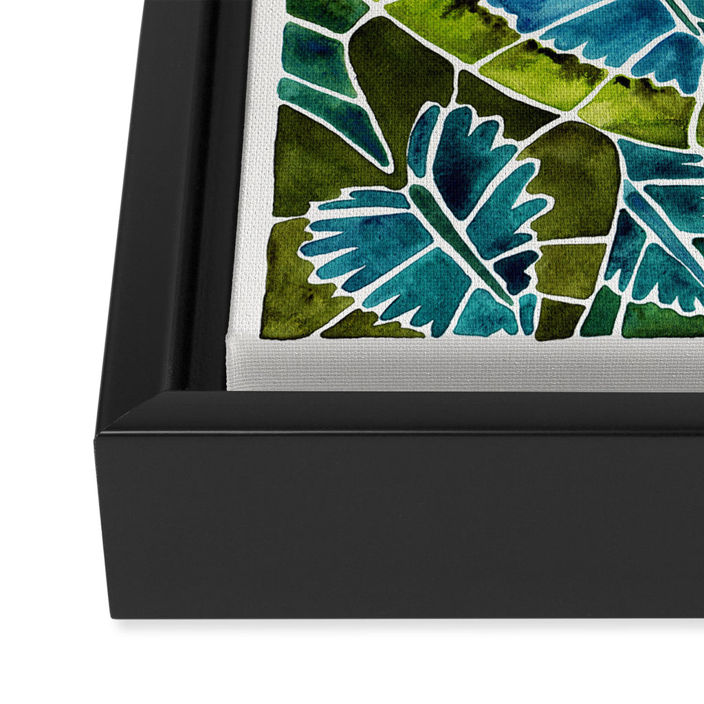 Schismatoglottis Calyptrata - Teal Palette Framed Canvas Print Gallery Image 3