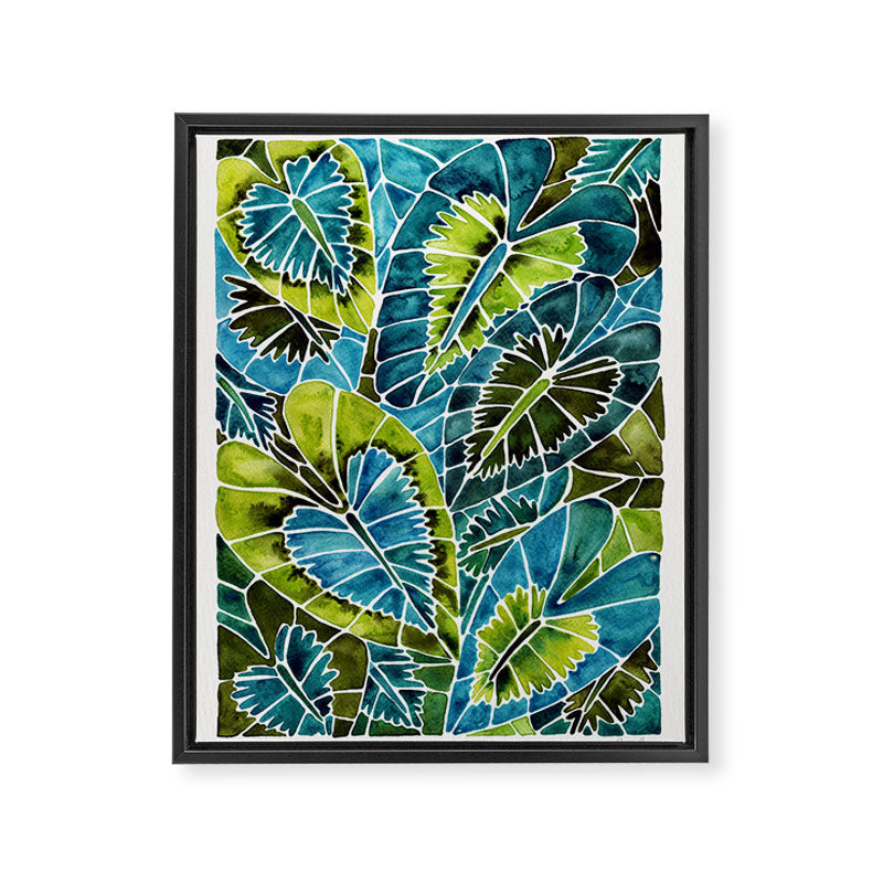 Schismatoglottis Calyptrata - Teal Palette Framed Canvas Print Gallery Image 6