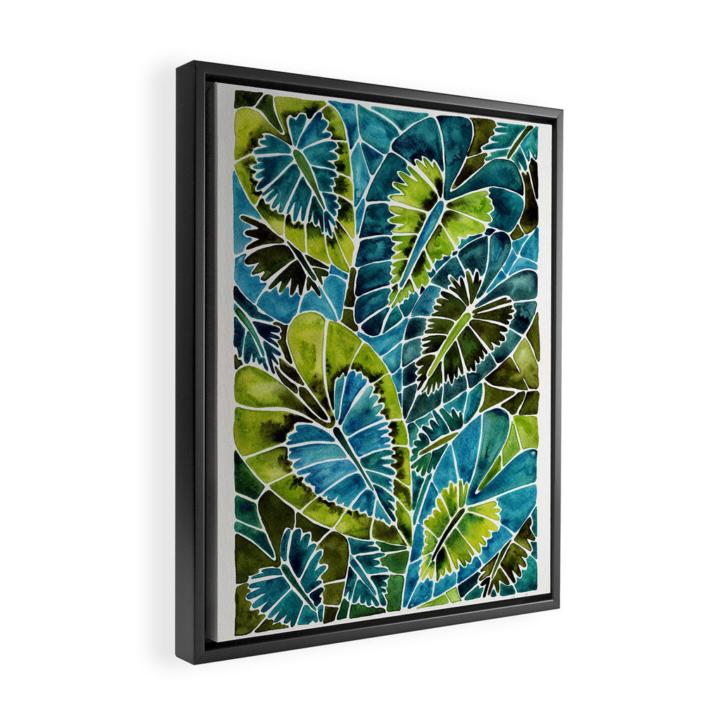 Schismatoglottis Calyptrata - Teal Palette Framed Canvas Print Gallery Image 2