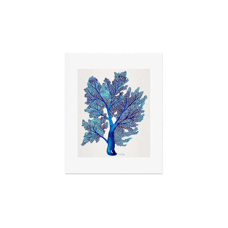 Sea Fan Coral - Blue OmbrÃ© Art Print Gallery Image 1