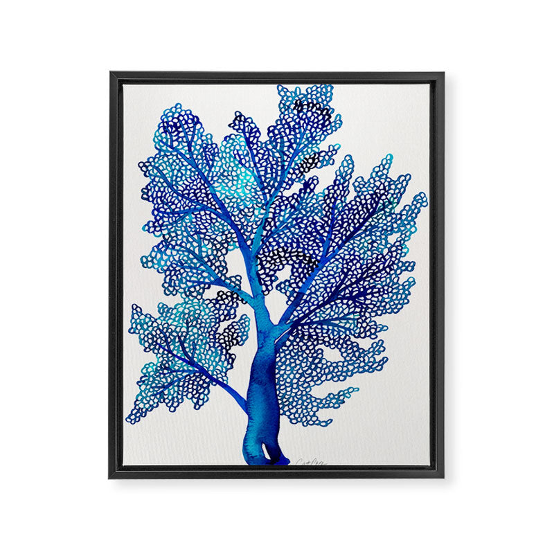 Sea Fan Coral - Blue OmbrÃ© Framed Canvas Print Gallery Image 8