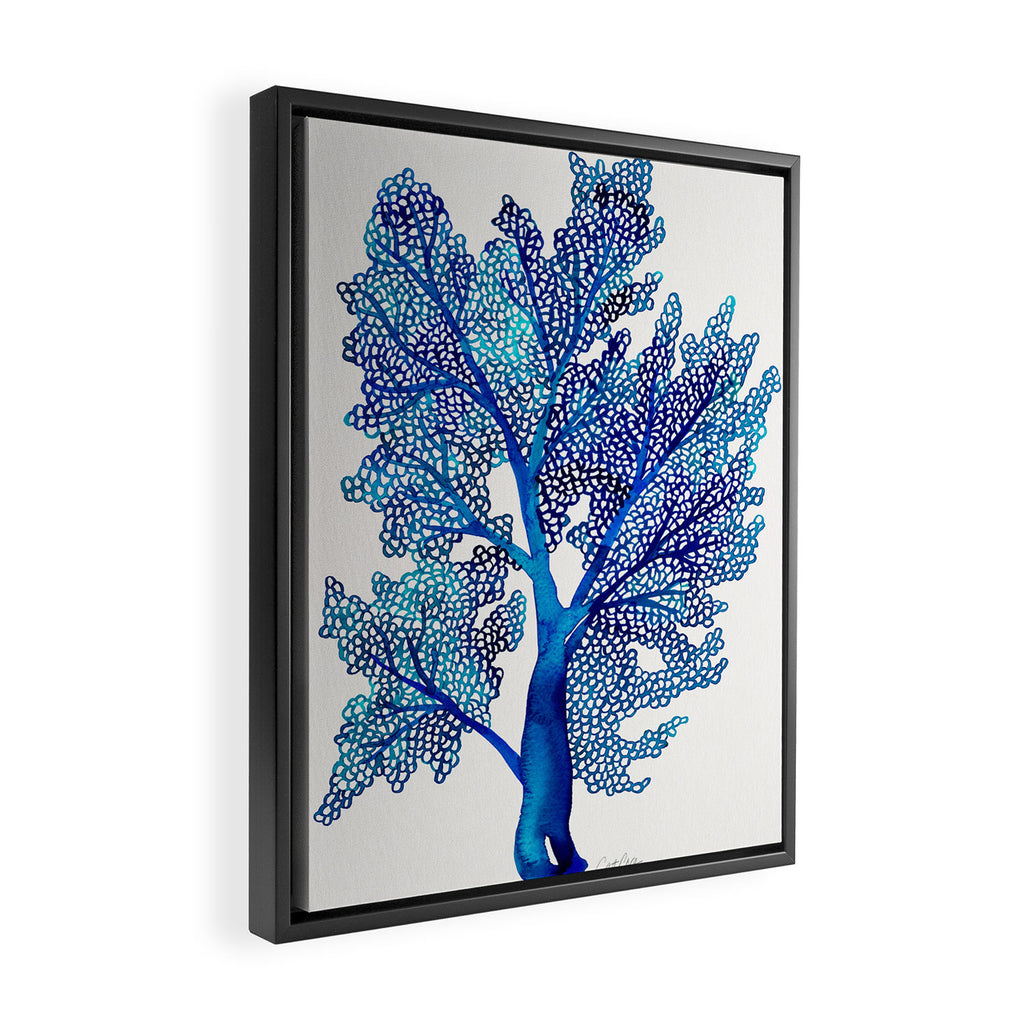 Sea Fan Coral - Blue OmbrÃ© Framed Canvas Print Gallery Image 2