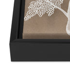 Sea Fan Coral - White on Kraft Framed Canvas Print Gallery Image 3