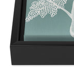 Sea Fan Coral - White on Mint Framed Canvas Print Gallery Image 3