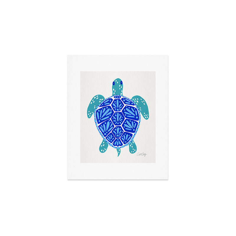 Sea Turtle - Blue Palette Art Print Gallery Image 1