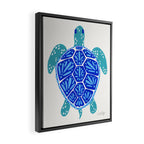 Sea Turtle - Blue Palette Framed Canvas Print Gallery Image 2