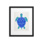 Sea Turtle - Blue Palette Framed Art Print Gallery Image 6
