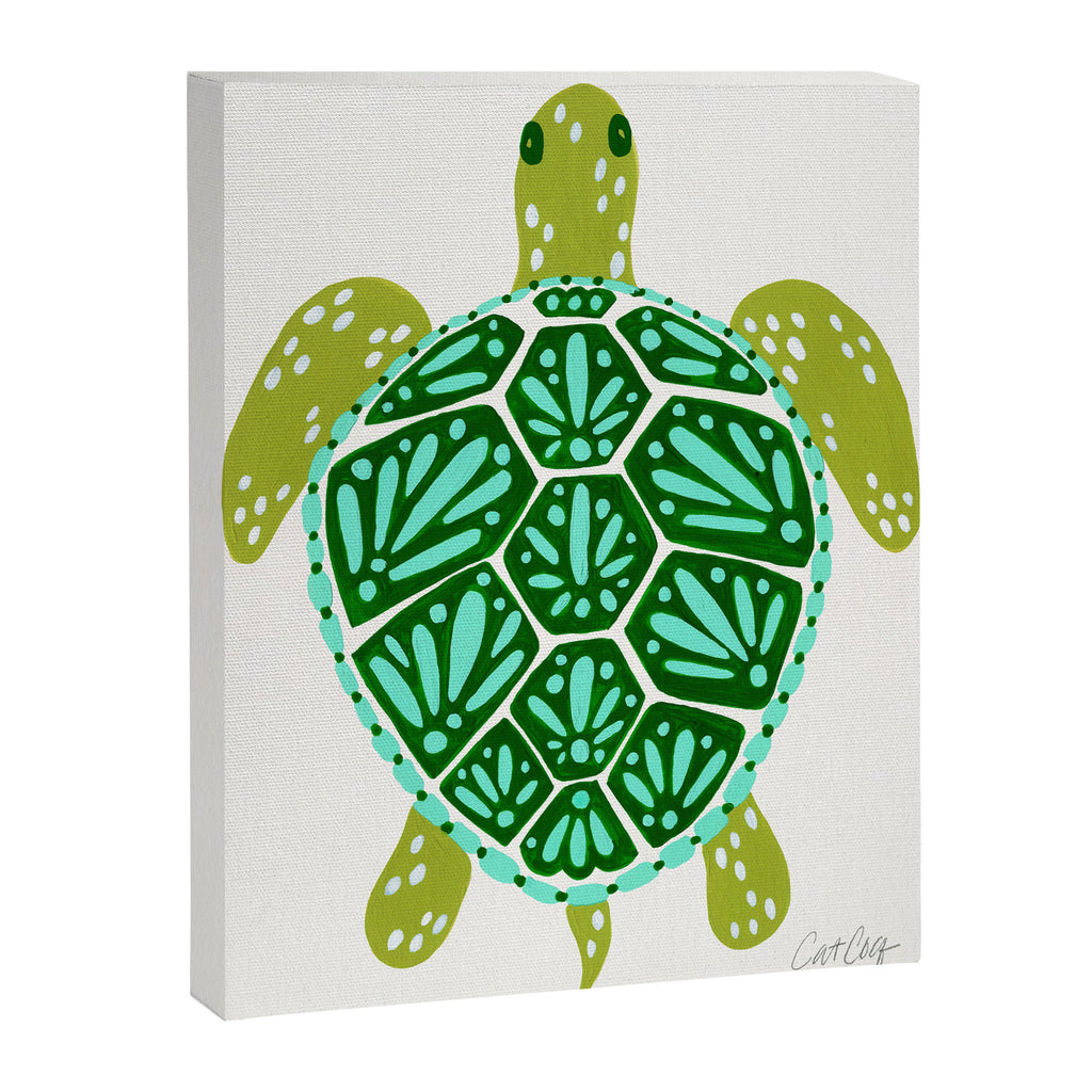 Sea Turtle - Green Palette Canvas Print Gallery Image 8