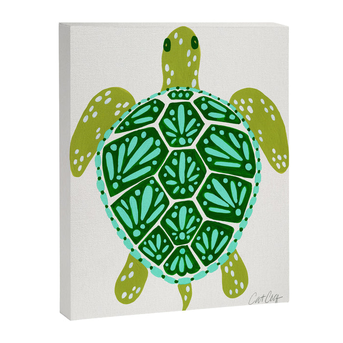 Sea Turtle - Green Palette Canvas Print Gallery Image 1