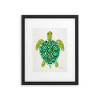 Sea Turtle - Green Palette Framed Art Print Gallery Image 4