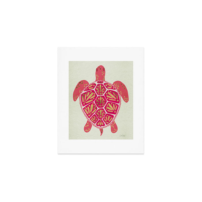 Sea Turtle in Pink & Gold Art Print Gallery Image 1