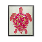 Sea Turtle in Pink & Gold Framed Canvas Print Gallery Image 8