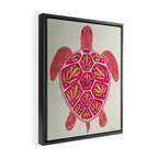 Sea Turtle in Pink & Gold Framed Canvas Print Gallery Image 2