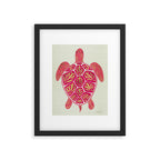 Sea Turtle in Pink & Gold Framed Art Print Gallery Image 6