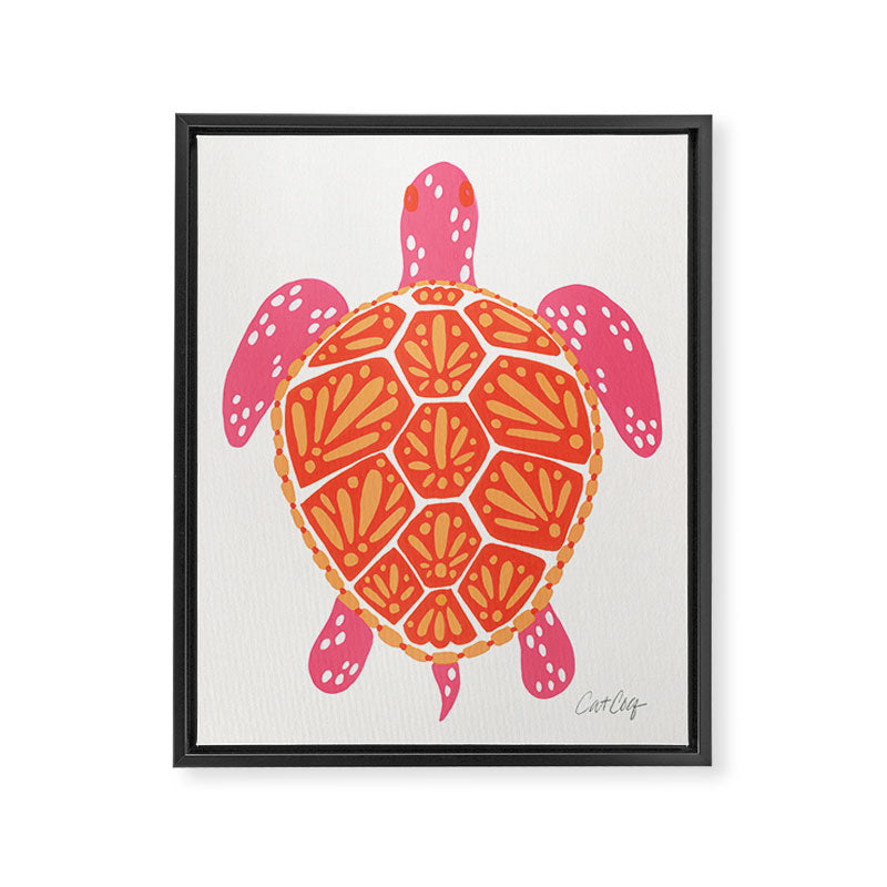 Sea Turtle - Melon Palette Framed Canvas Print Gallery Image 8