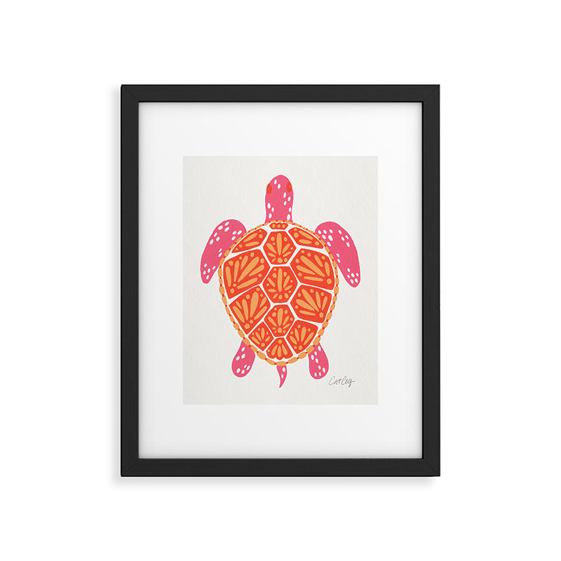 Sea Turtle - Melon Palette Framed Art Print Gallery Image 6