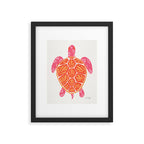 Sea Turtle - Melon Palette Framed Art Print Gallery Image 6