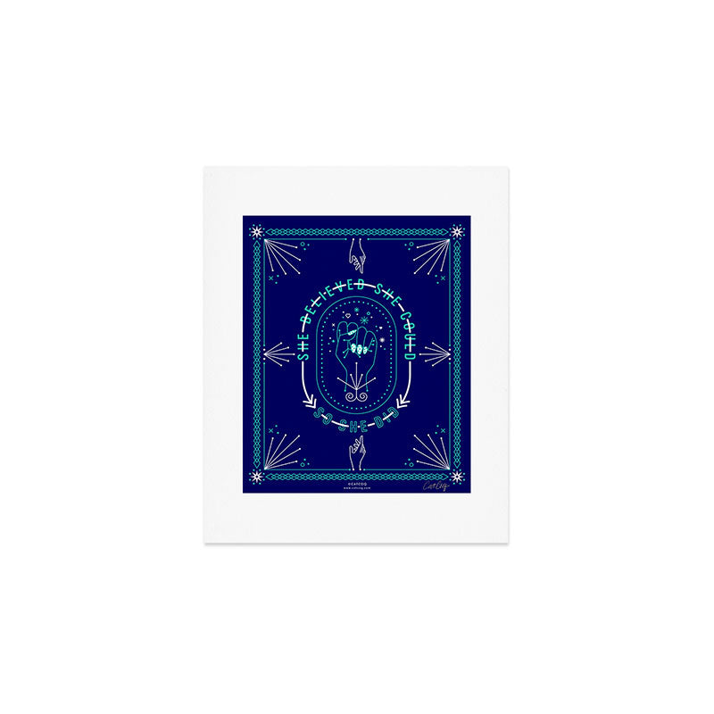 She Believed - Navy & Turquoise Palette Art Print Gallery Image 1