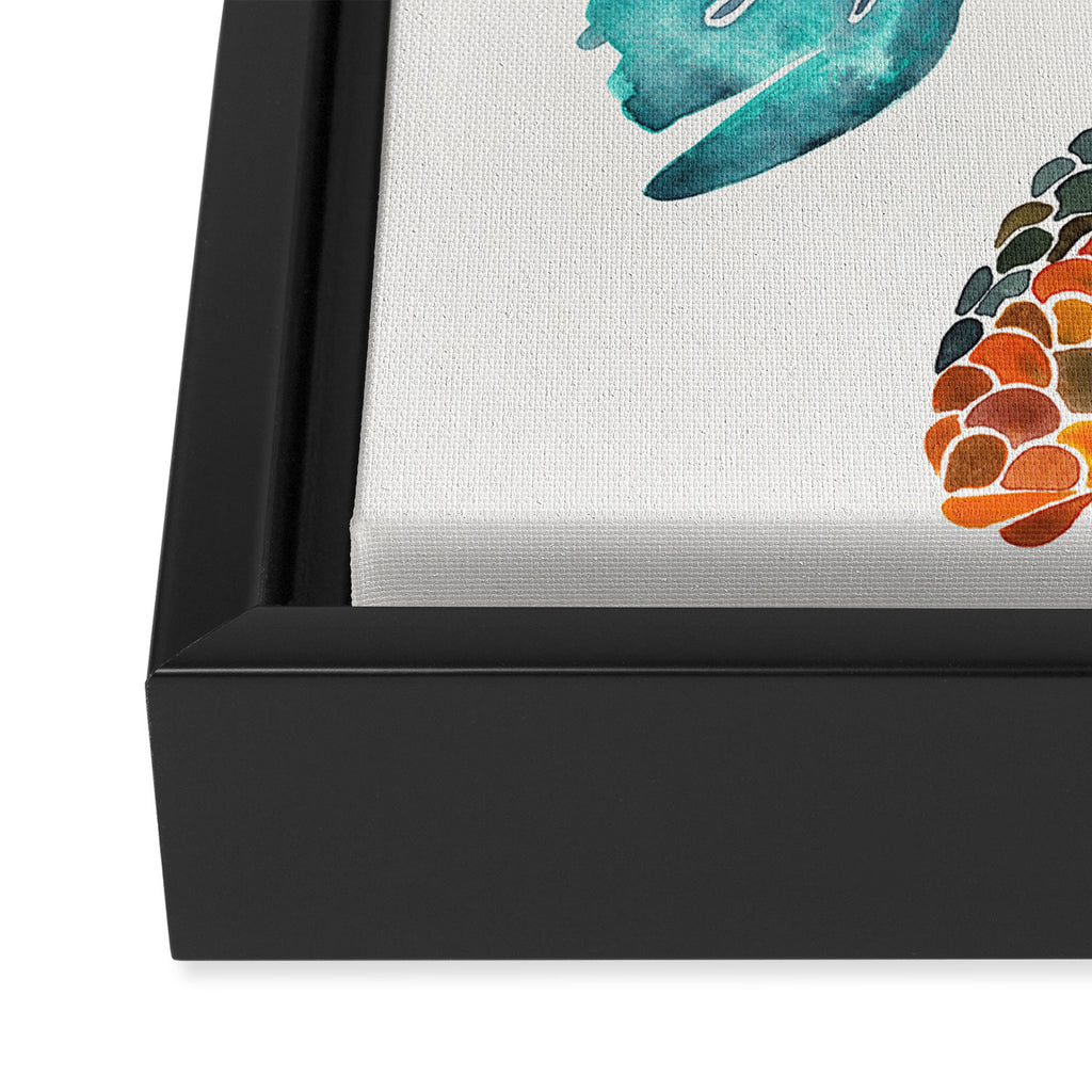 Siamese Fighting Fish - Orange & Blue Framed Canvas Print Gallery Image 3