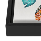 Siamese Fighting Fish - Orange & Blue Framed Canvas Print Gallery Image 3