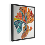 Siamese Fighting Fish - Orange & Blue Framed Canvas Print Gallery Image 2