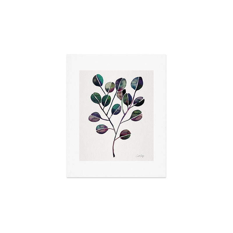Silver Dollar Eucalyptus - Deep Cool Palette Art Print Gallery Image 1