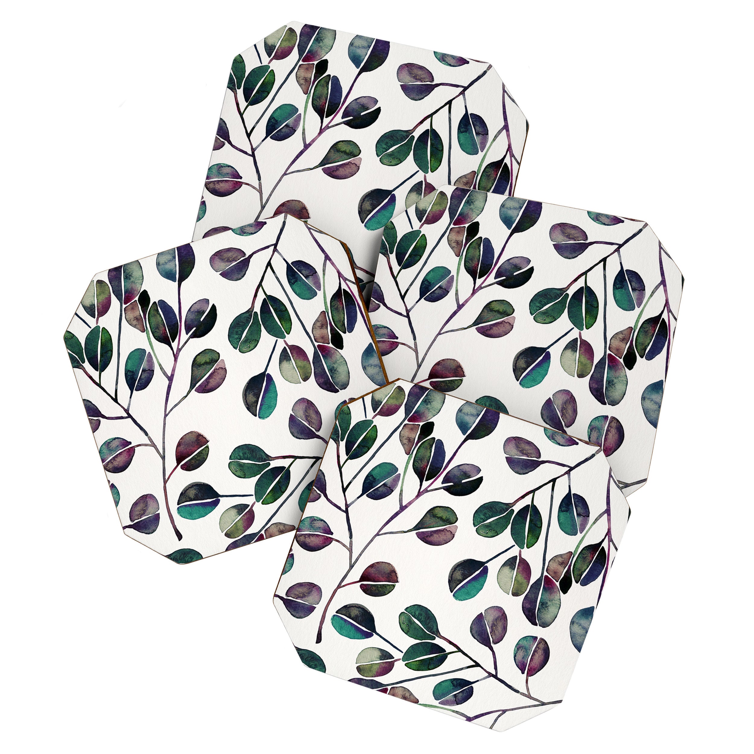 Silver Dollar Eucalyptus - Deep Cool Palette Coaster Gallery Image 1