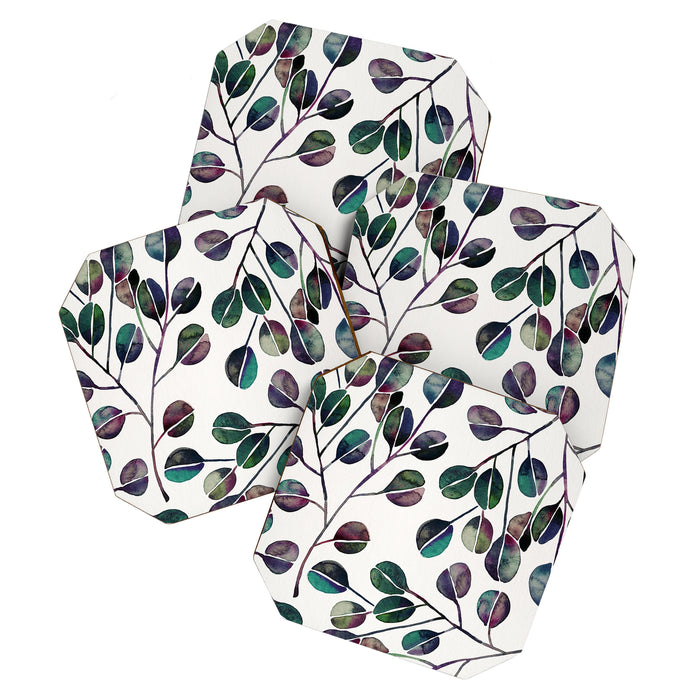 Silver Dollar Eucalyptus - Deep Cool Palette Coaster Gallery Image 1