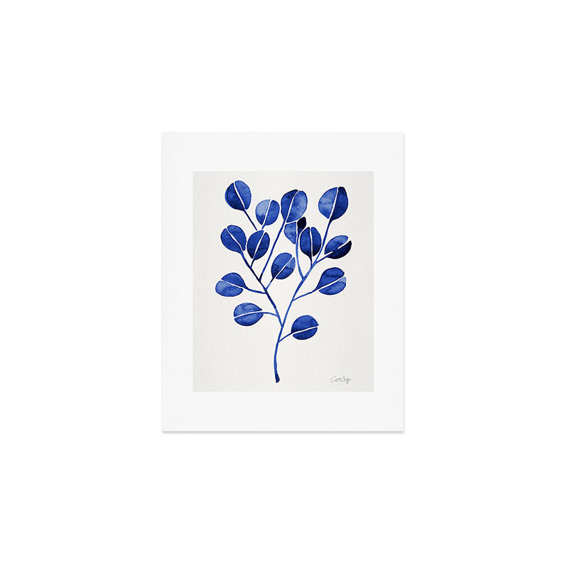 Silver Dollar Eucalyptus - Navy Art Print Gallery Image 1