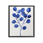 Silver Dollar Eucalyptus - Navy Framed Canvas Print Gallery Image 8