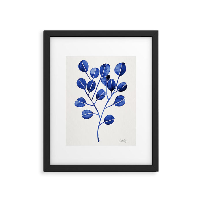 Silver Dollar Eucalyptus - Navy Framed Art Print Gallery Image 1
