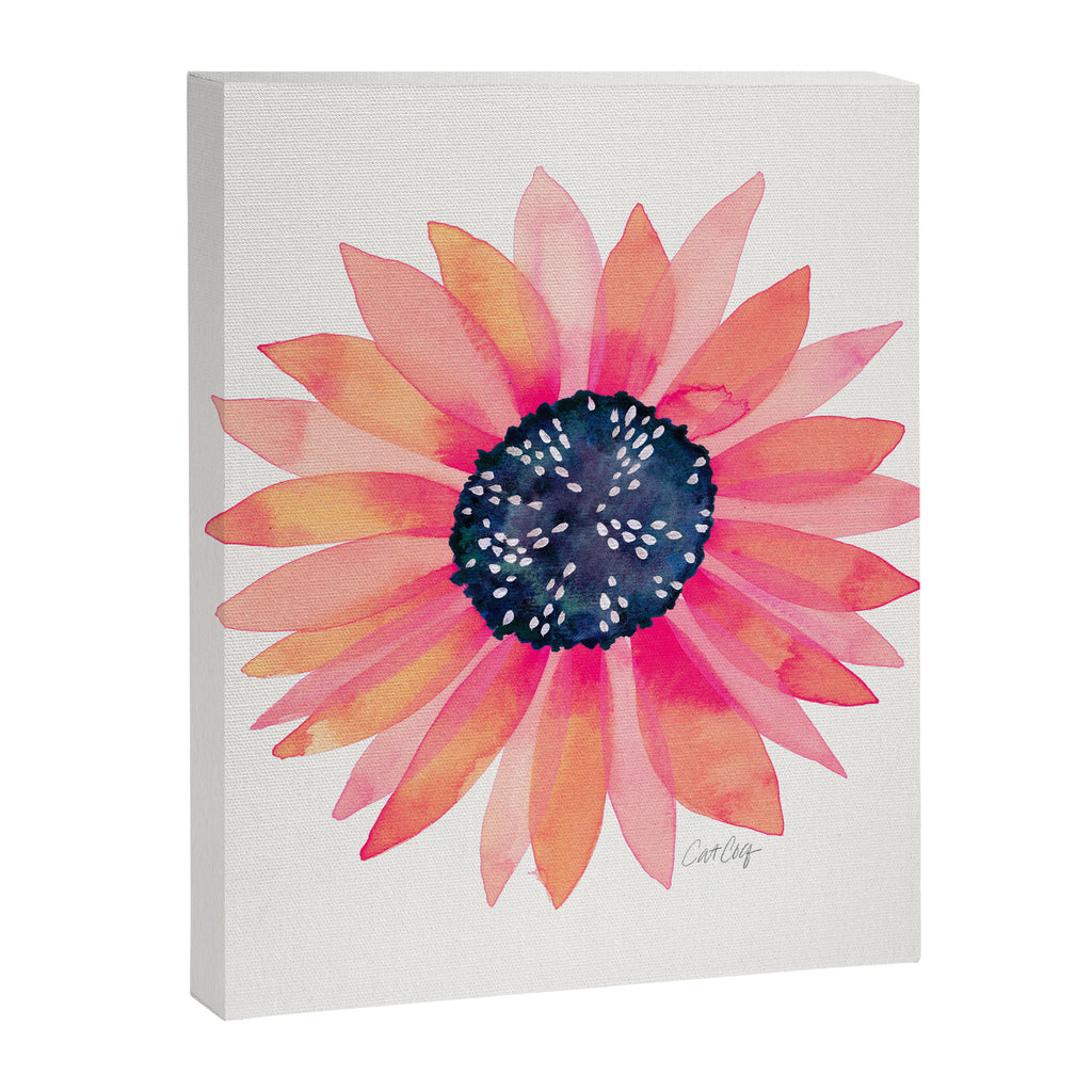 Single Sunflower â Pink & Indigo Canvas Print Gallery Image 8