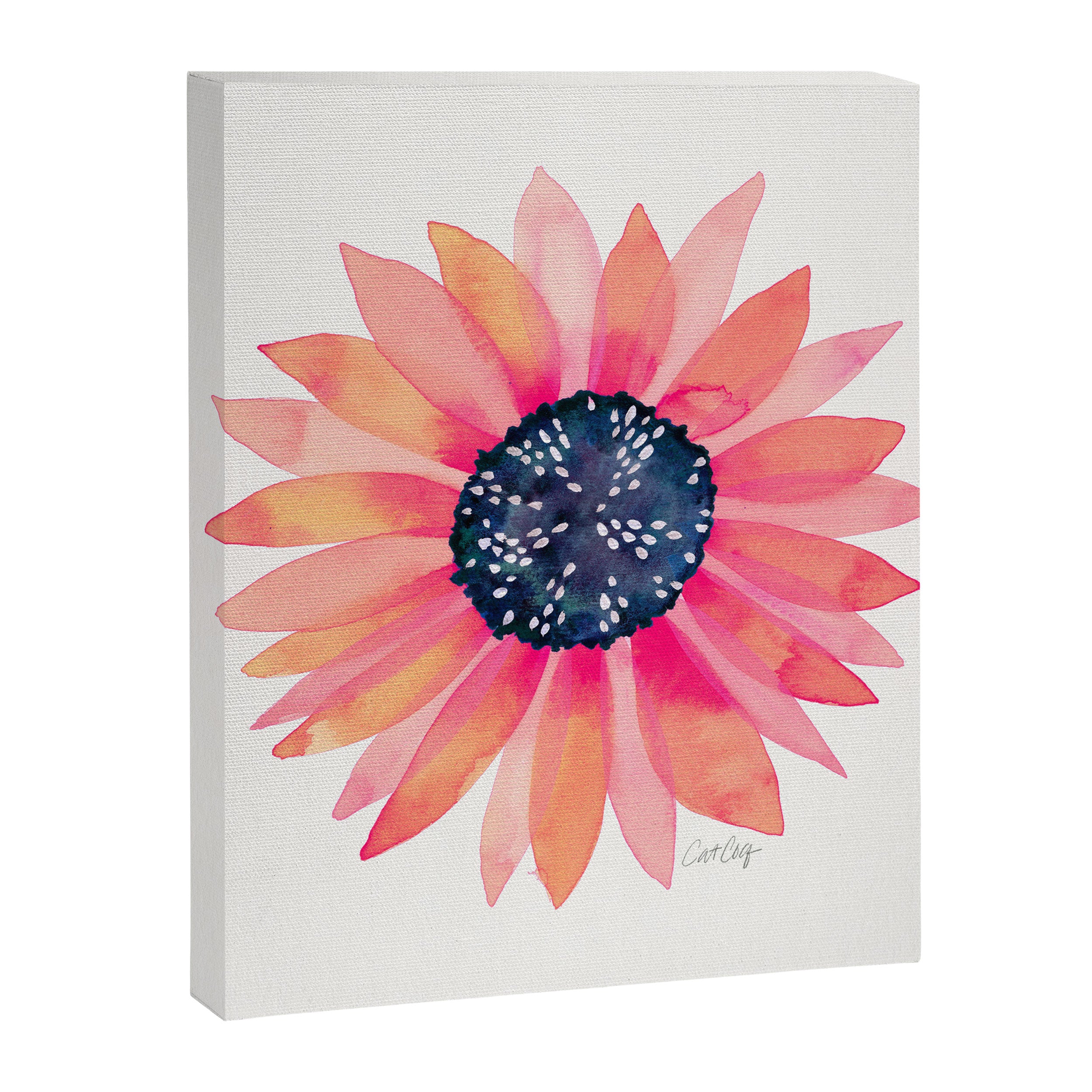 Single Sunflower â Pink & Indigo Canvas Print Gallery Image 8