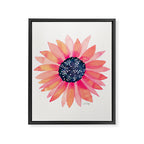 Single Sunflower â Pink & Indigo Framed Canvas Print Gallery Image 8