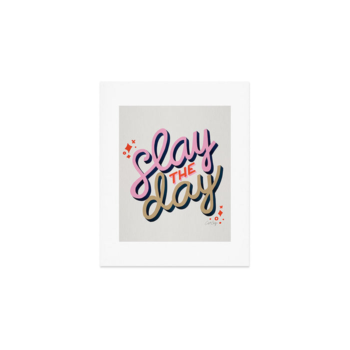 Slay the Day - Coral & Pink Art Print Gallery Image 1