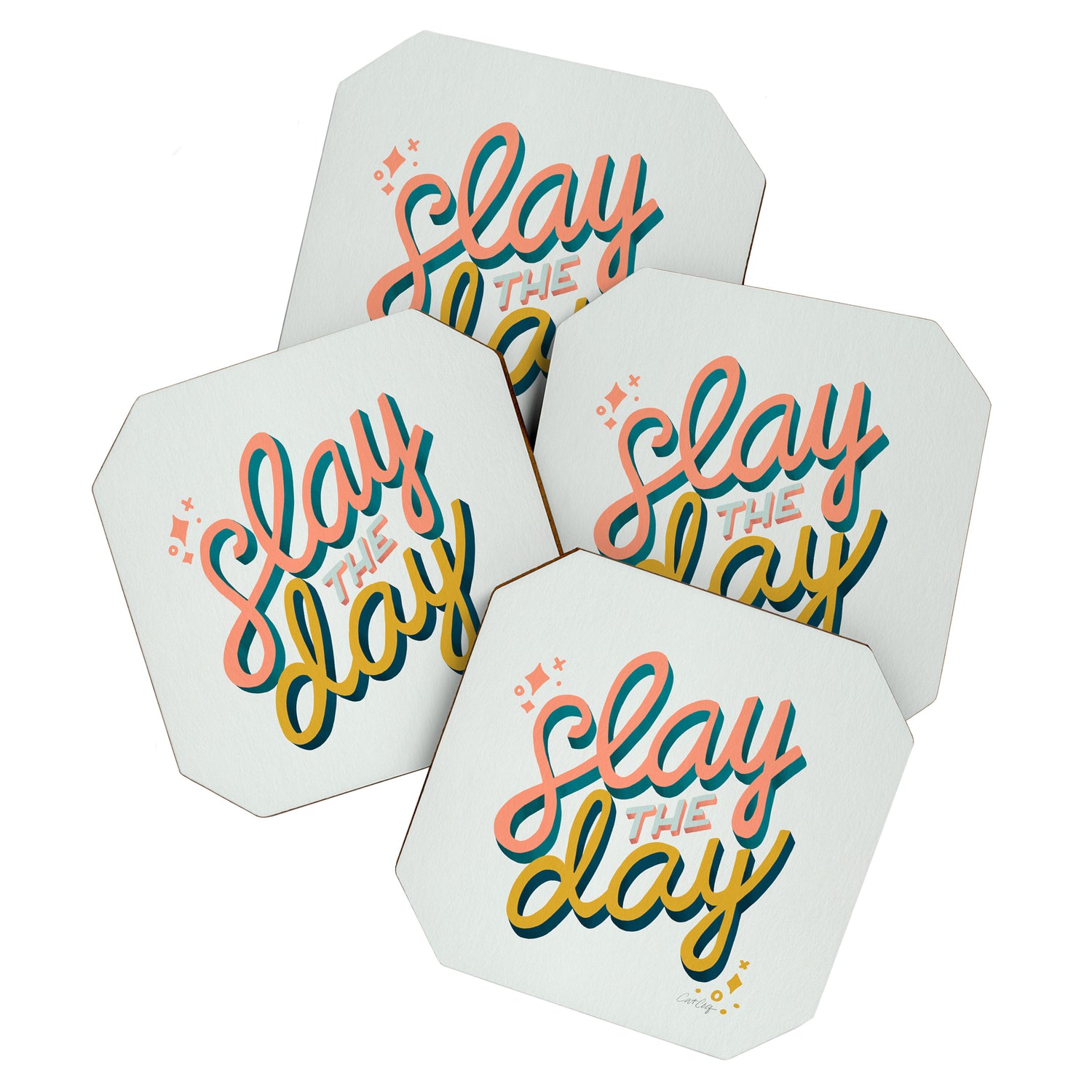 Slay the Day - Marigold & Blush Coaster Gallery Image 1