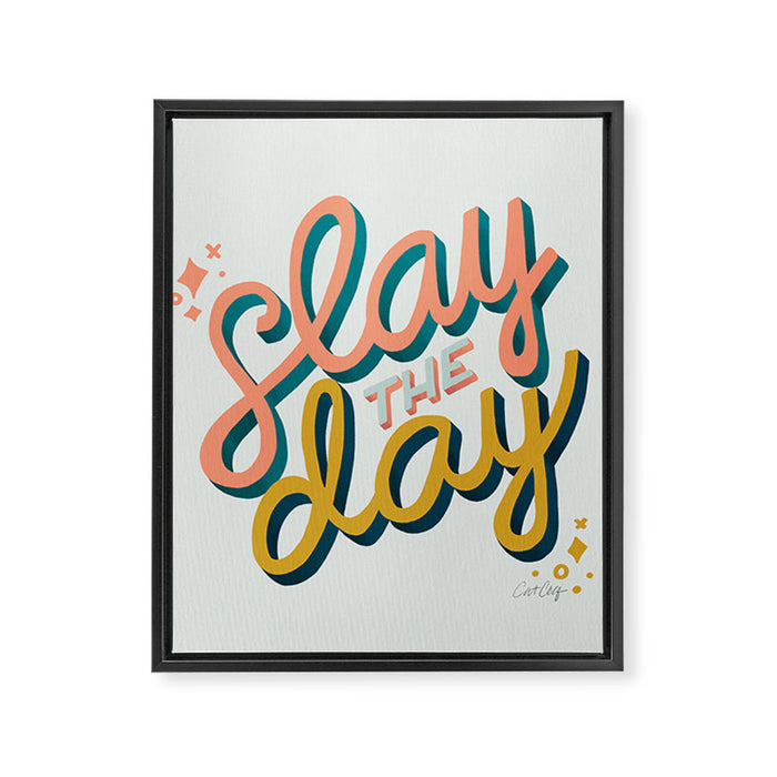 Slay the Day - Marigold & Blush Framed Canvas Print Gallery Image 1