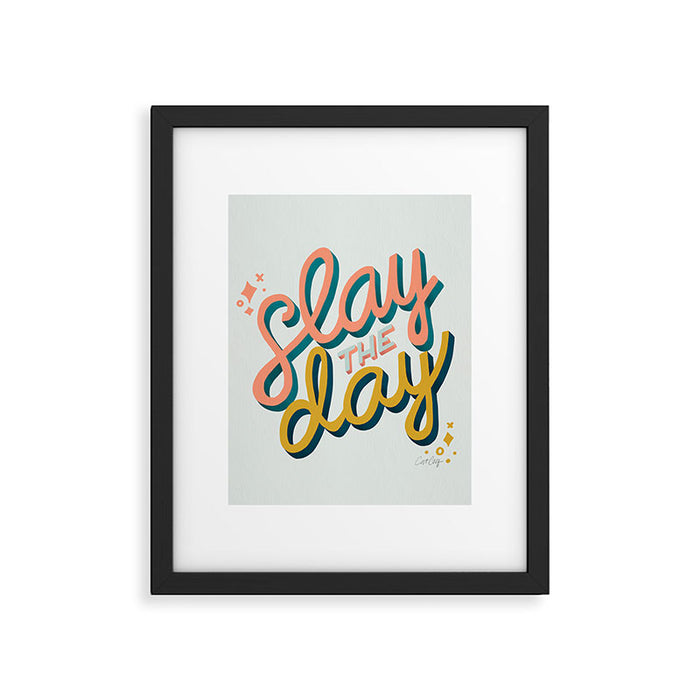 Slay the Day - Marigold & Blush Framed Art Print Gallery Image 1