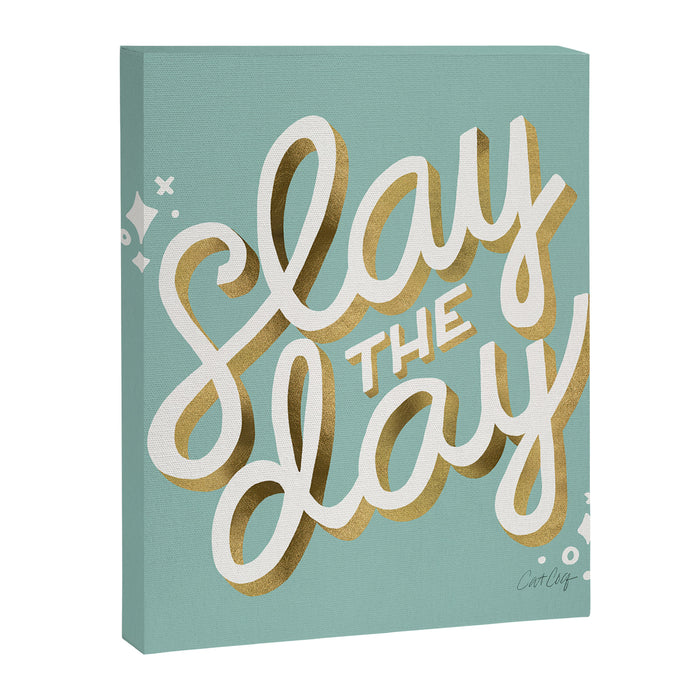 Slay the Day - Mint & Gold Palette Canvas Print Gallery Image 1