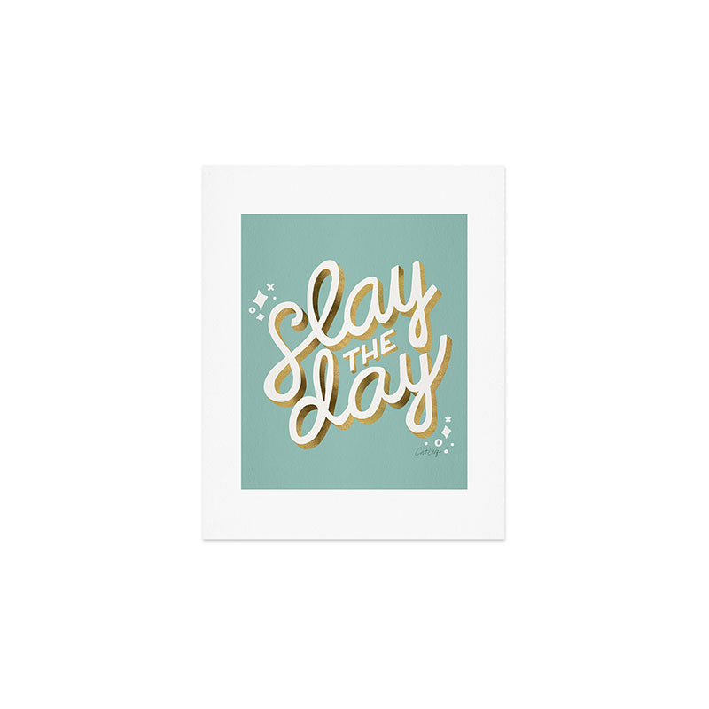 Slay the Day - Mint & Gold Palette Art Print Gallery Image 1