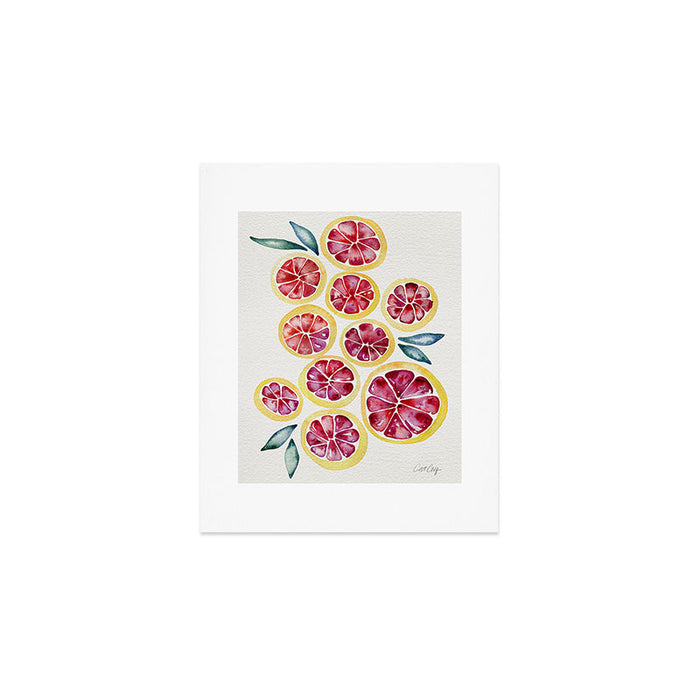 Sliced Grapefruits Watercolor Art Print Gallery Image 1