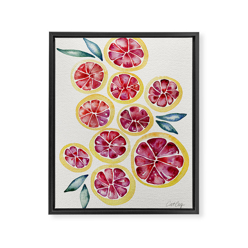 Sliced Grapefruits Watercolor Framed Canvas Print Gallery Image 8
