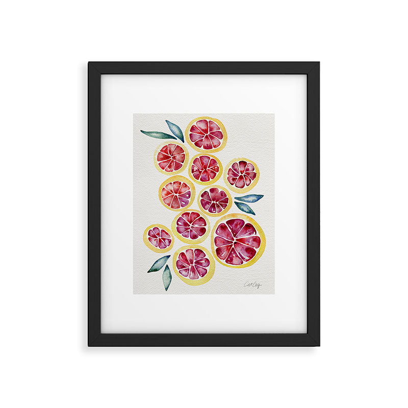Sliced Grapefruits Watercolor Framed Art Print Gallery Image 6