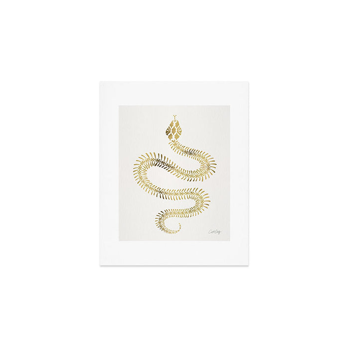 Snake Skeleton - Gold Art Print Gallery Image 1