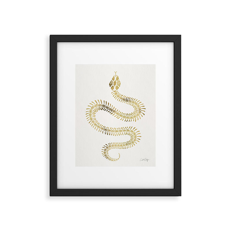 Snake Skeleton - Gold Framed Art Print Gallery Image 6