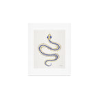 Snake Skeleton - Navy & Gold Palette Art Print Gallery Image 1