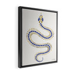 Snake Skeleton - Navy & Gold Palette Framed Canvas Print Gallery Image 2