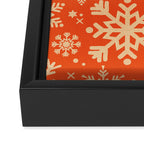 Snowflake Collection - Coral & Cream Framed Canvas Print Gallery Image 3